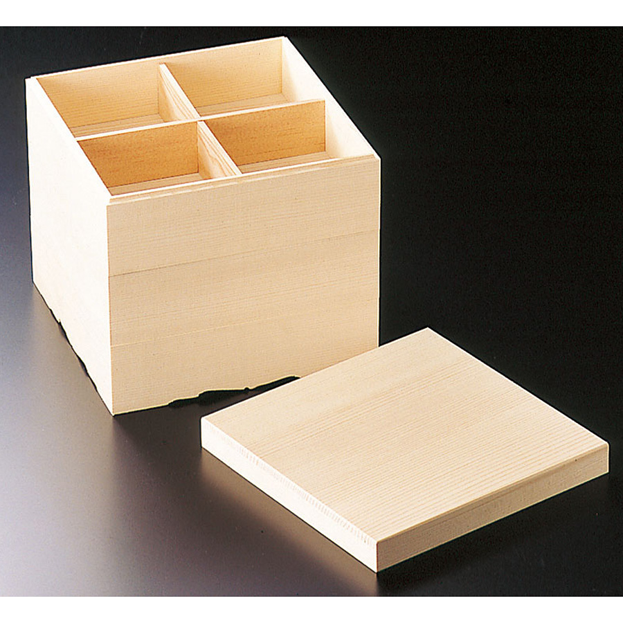 Yタイプ 白木 おせち用重箱 7寸 3段 - 調理器具のSHOKUBI