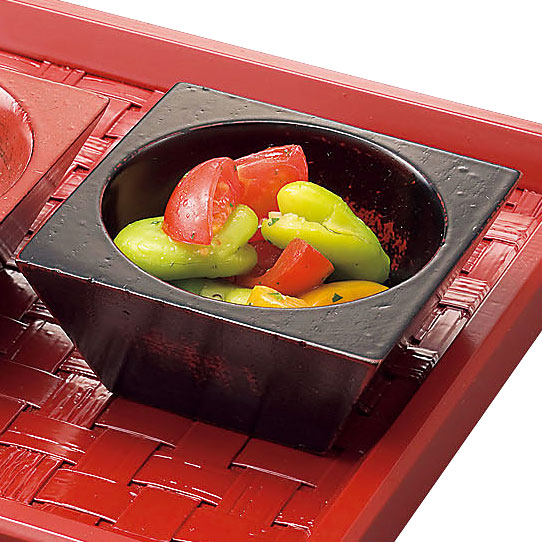 木製 四角珍味入れ 約7cm 曙 - 調理器具のSHOKUBI