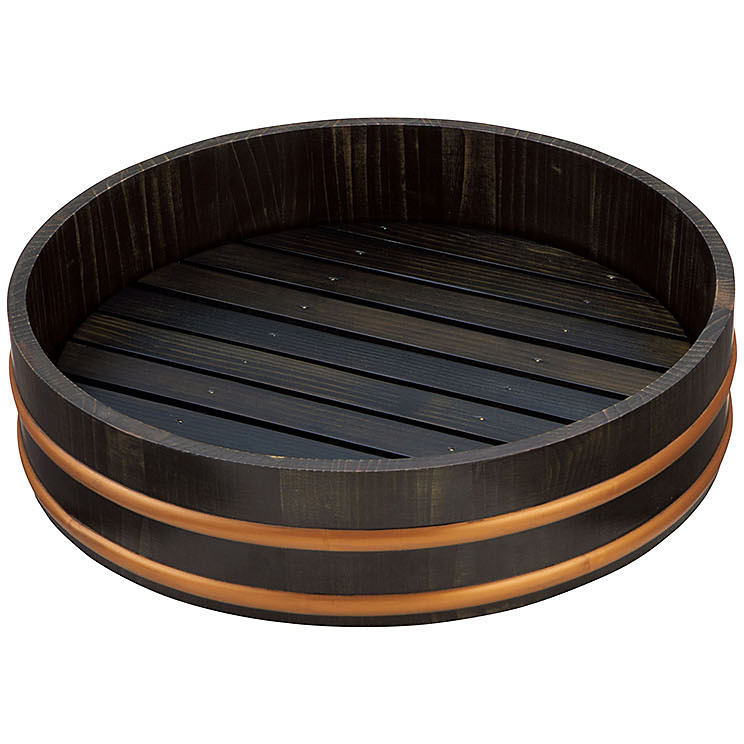 天然木 盛込桶 黒彩色 9寸 - 調理器具のSHOKUBI