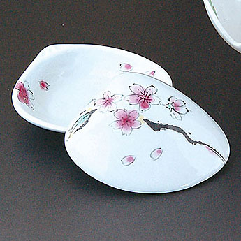 錦桜画貝型珍味入れ 錦桜画貝型珍味入れ