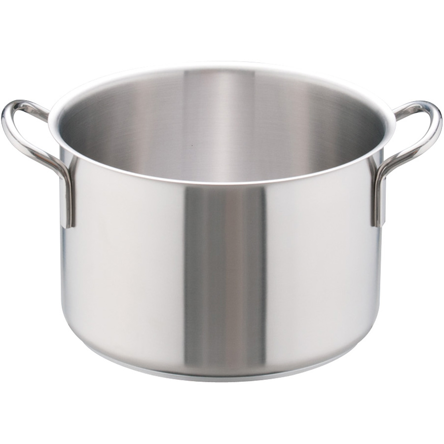 18-8 ステンレス半寸胴鍋 ムラノ インダクション 18-8 ステンレス 半寸胴鍋 蓋無 24cm - 調理