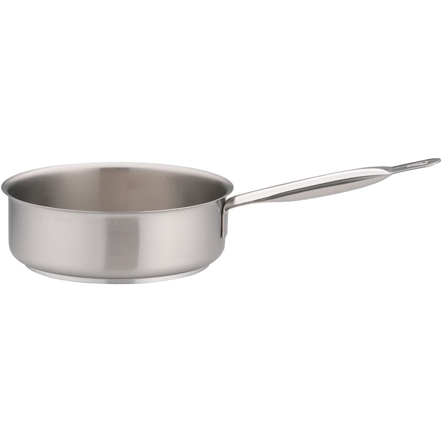 パデルノ グルメシリーズ 18-10 ステンレス 片手浅型鍋 蓋無 1008-24