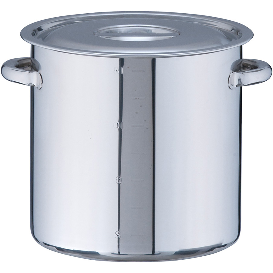 遠藤商事 SA 18-8 ステンレス 寸胴鍋 目盛付 内径27cm - 調理器具のSHOKUBI