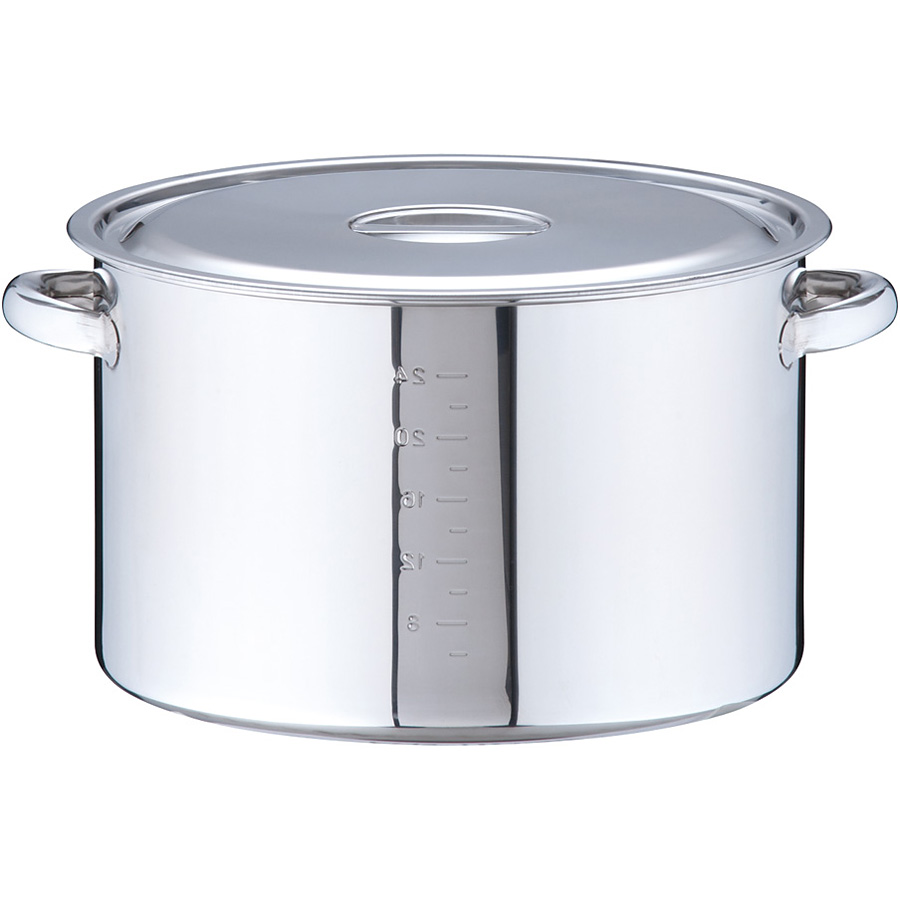 遠藤商事 SA 18-8 ステンレス 半寸胴鍋 目盛付 内径39cm - 調理器具の