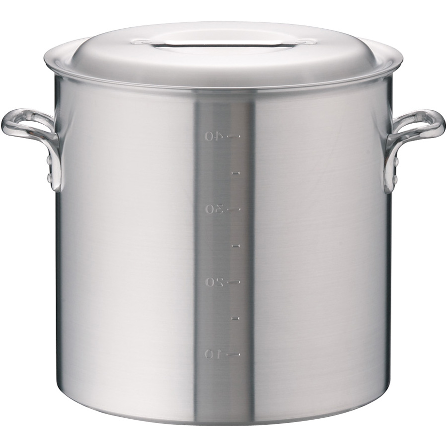 AKAO アカオアルミ DON 打出し寸胴鍋 39cm 蓋付き 業務用 店舗 アカオアルミ DONシリーズ アルミ 寸胴鍋 内径39cm - 調理器具のSHOKUBI