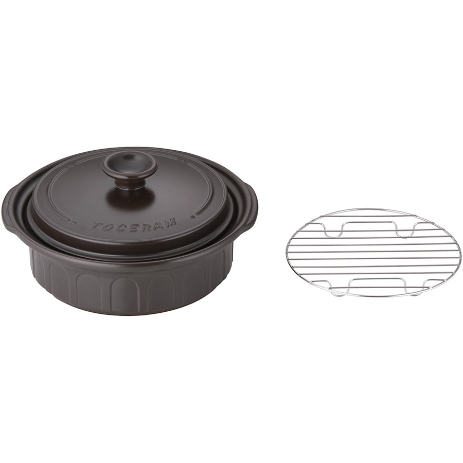 東彼セラミックス ニュートーセラム 両手鍋 浅型 25cm TSR-191AM-B 黒