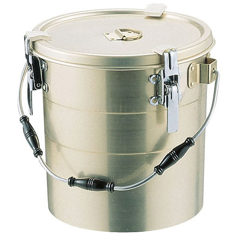 オオイ金属 アルマイト 丸型二重食缶 クリップ付 240 14リットル - 調理器具のSHOKUBI