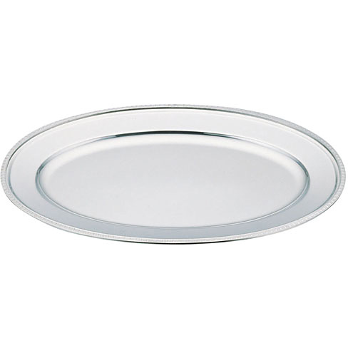 三宝産業 YUKIWA UK 18-8 ステンレス 小判皿 菊渕 405×275mm 16インチ