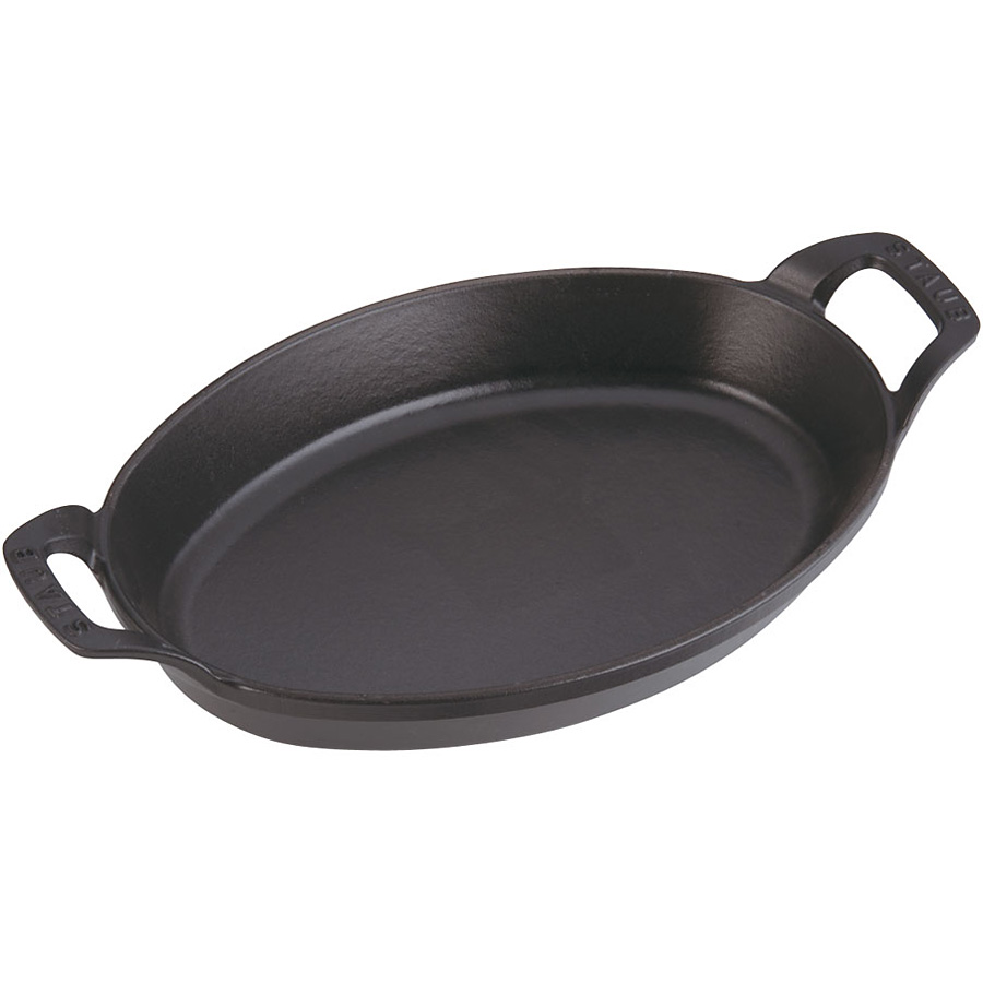 ストウブ オーバル スタッカブルディッシュ 黒 40509-341 28cm - 調理