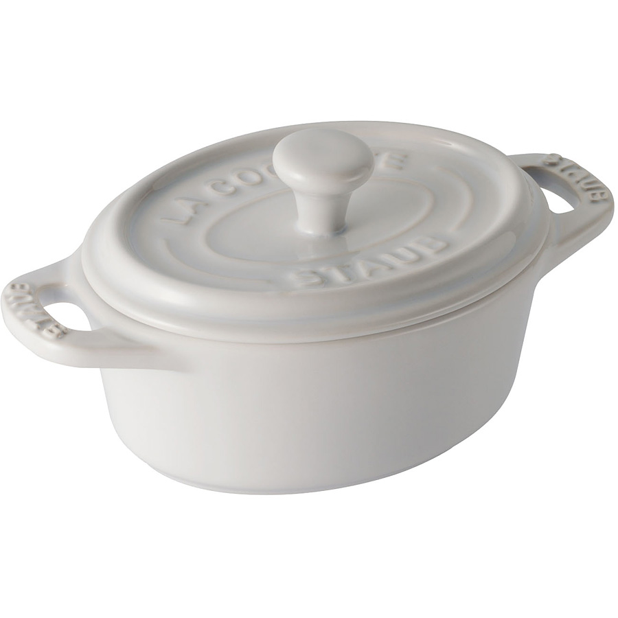 ストウブ セラミック オーバル ミニココット 0 ホワイト 調理器具のshokubi