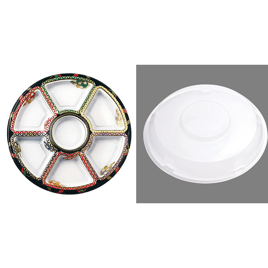 アヅミ産業 丸型 オードブル 友禅セット 10セット入り 蓋付 TOM-380-2