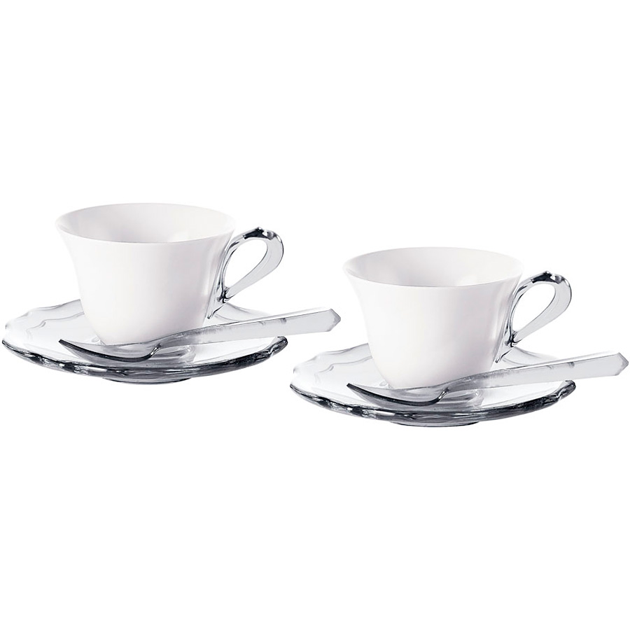 グッチーニ エスプレッソカップ 2客セット スプーン付き クリアー 調理器具のshokubi