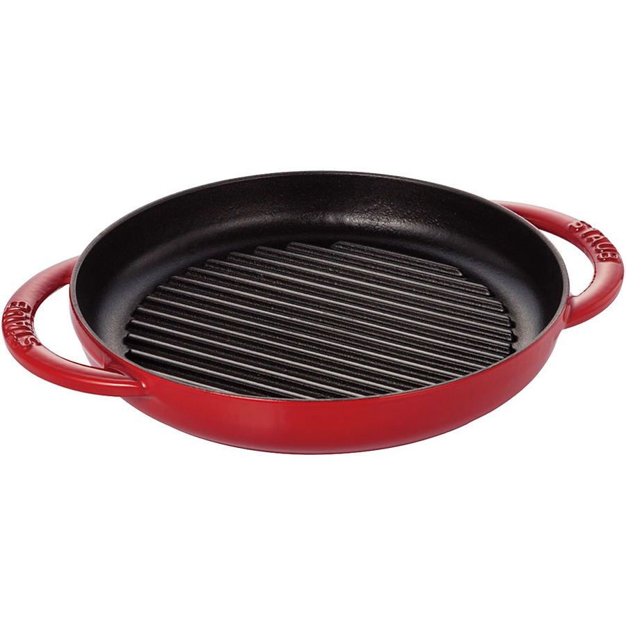 新品 ストウブ ピュアグリル ラウンド チェリー 22cm 40511-524 ストウブ ピュアグリル チェリー 40511-524 22cm - 調理器具のSHOKUBI