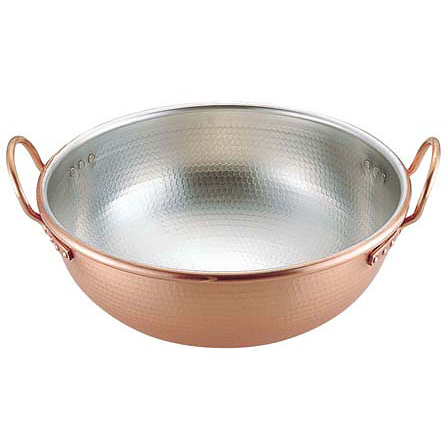 遠藤商事 SA 銅打出さわり鍋 手付 スズメッキ付き 60cm - 調理器具の