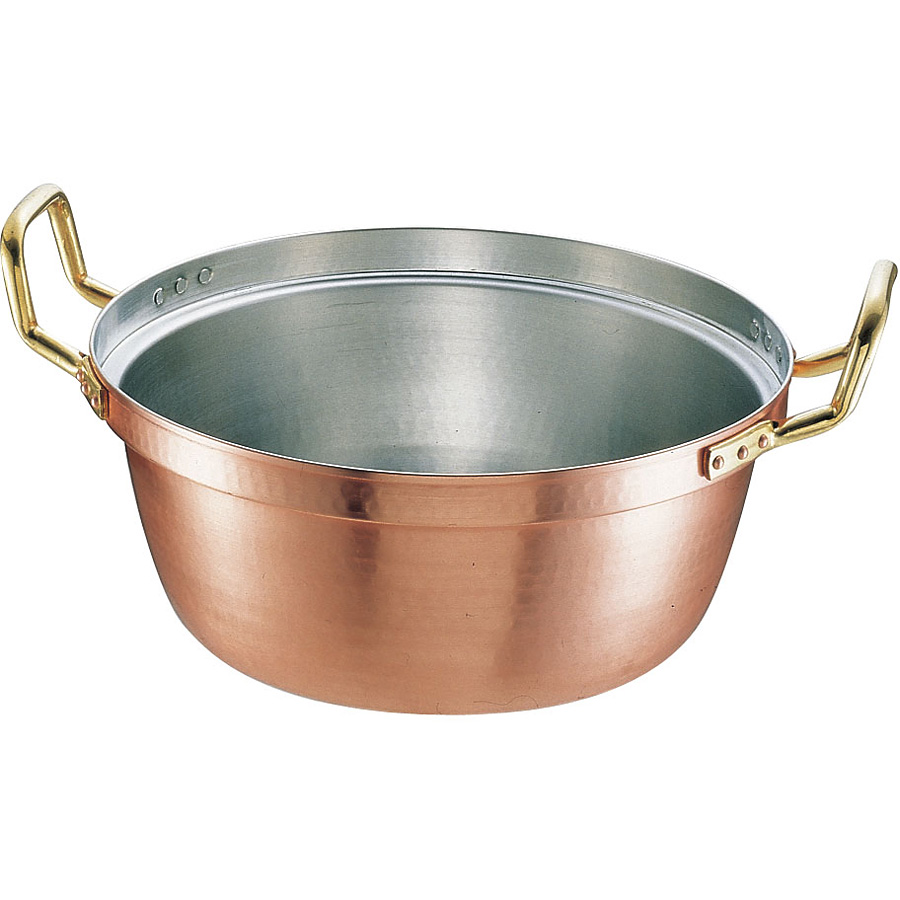 遠藤商事 SA 銅 円付鍋 両手 錫引きあり 内径39cm - 調理器具のSHOKUBI