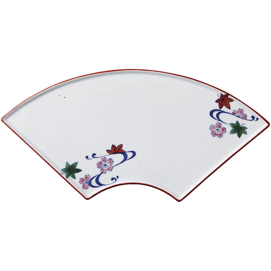 イングレ扇型 焼物皿 300×130×H17mm AZ164-08 流水 - 調理器具のSHOKUBI