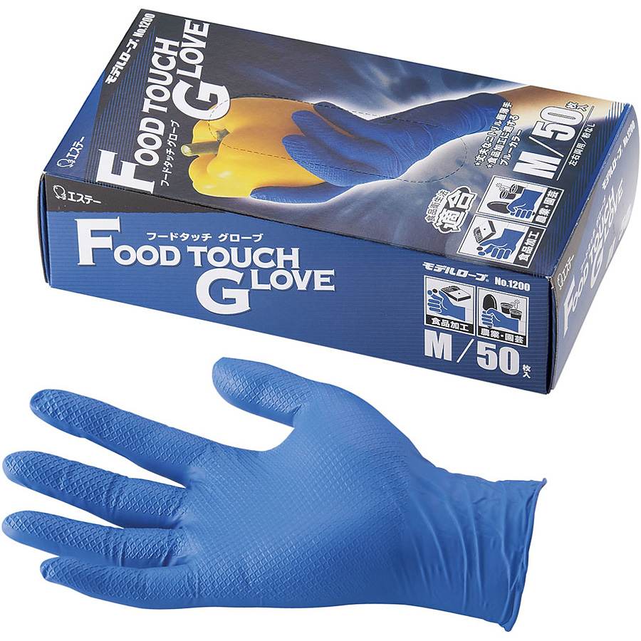 エステー No.1200フードタッチグローブM 50枚入 ST76065 2箱