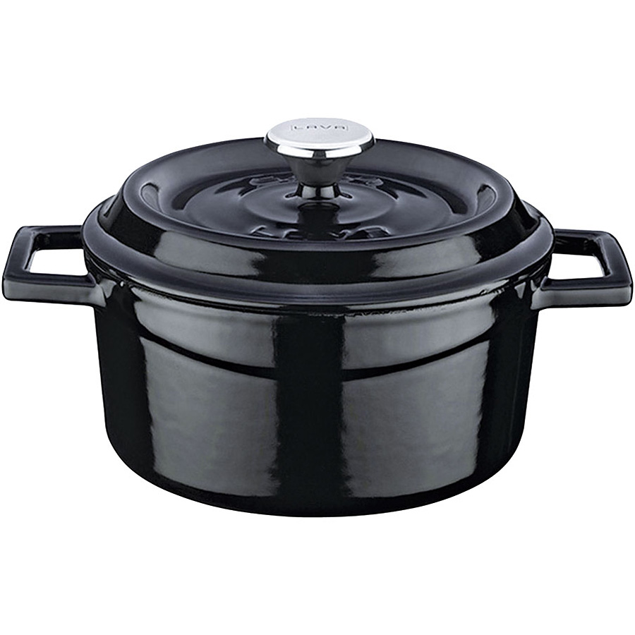 LAVA ラウンドキャセロール 14cm（BLACK） LAVA ラウンドキャセロール LV0076 14cm - 調理器具のSHOKUBI