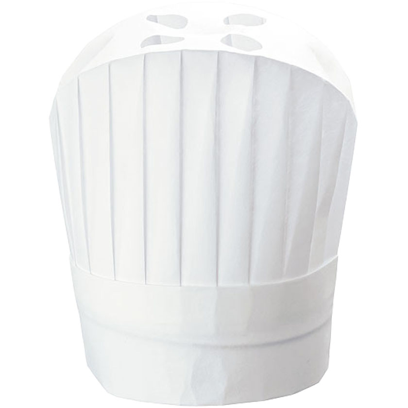 シンプルシェフハット ラウンドトップ 10枚入り YSC4 全高250mm 調理器具のSHOKUBI