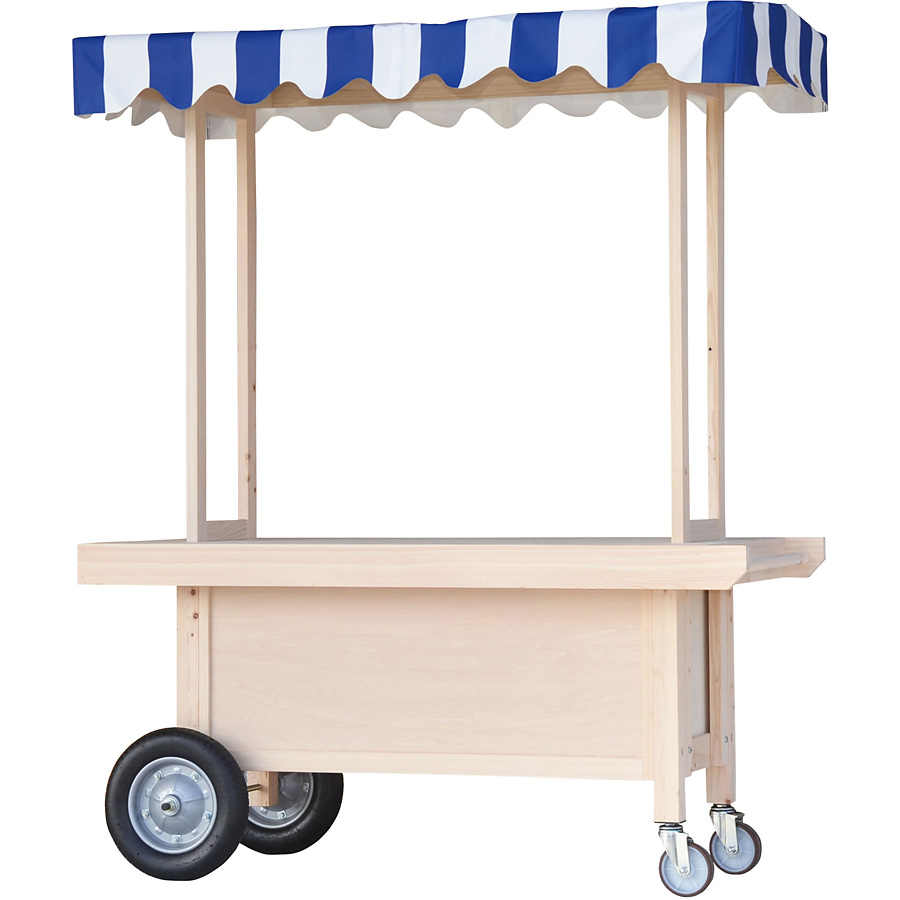 ホワイト　イベントワゴン　カート型　什器 イベントワゴン 無塗装 テント付 - 調理器具のSHOKUBI