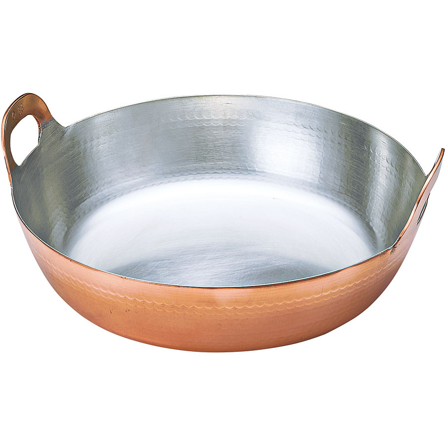 業務用 銅鍋 天ぷら 両手鍋 遠藤商事 SA 銅 揚鍋 槌目入り 39cm - 調理器具のSHOKUBI