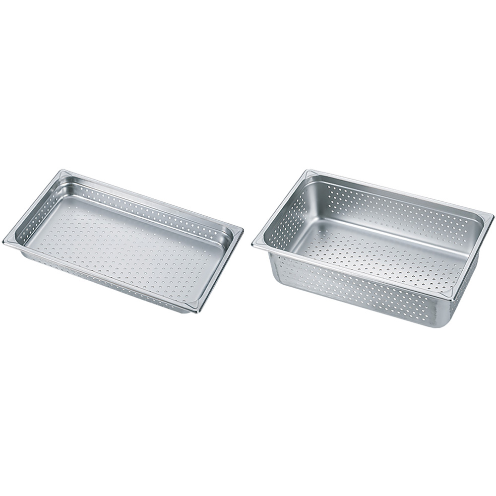 カンダ HG 18-8 ステンレス ホテルパン穴明 1/2サイズ 深さ25mm - 調理