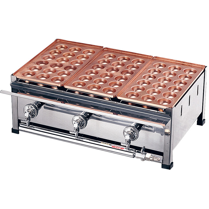 カンダ 銅たこ焼台 4連セット 12・13A B 18穴×4枚 - 調理器具のSHOKUBI