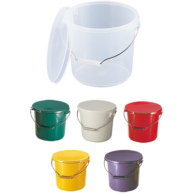 エンテック ポリプロバケツ 10リットル 蓋 PO-22B グレー - 調理器具の