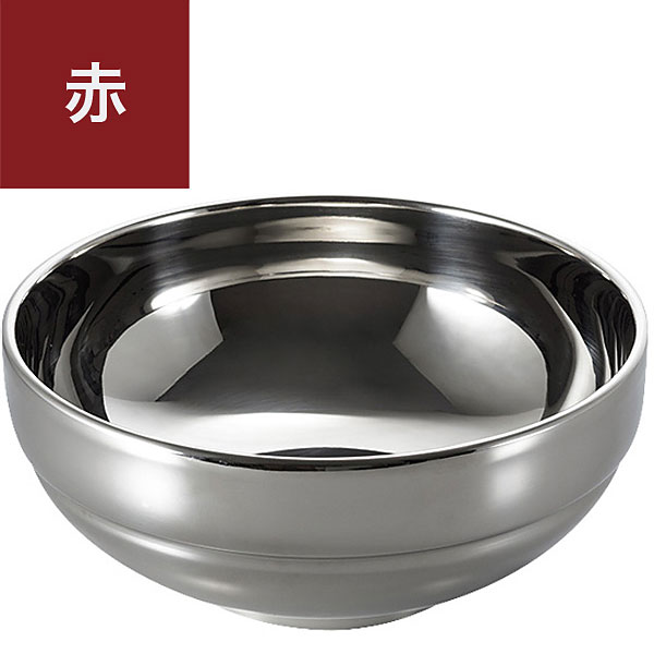 カンダ メタル丼 スタッキー φ200mm 塗装仕様/赤 - 調理器具のSHOKUBI