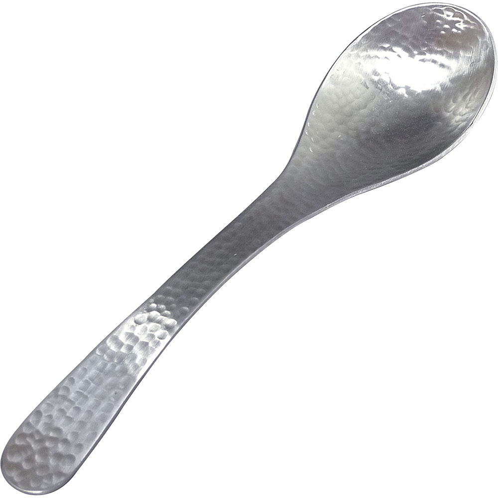 ステンレス槌目 レンゲスプーン マット 穴なし 大 - 調理器具のSHOKUBI