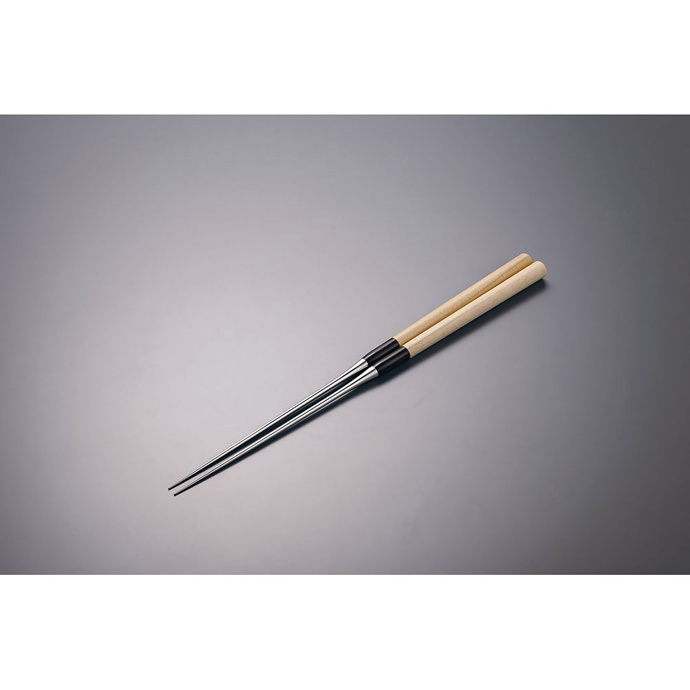 極上白木柄 盛箸 (積層強化木柄付) 210mm - 調理器具のSHOKUBI