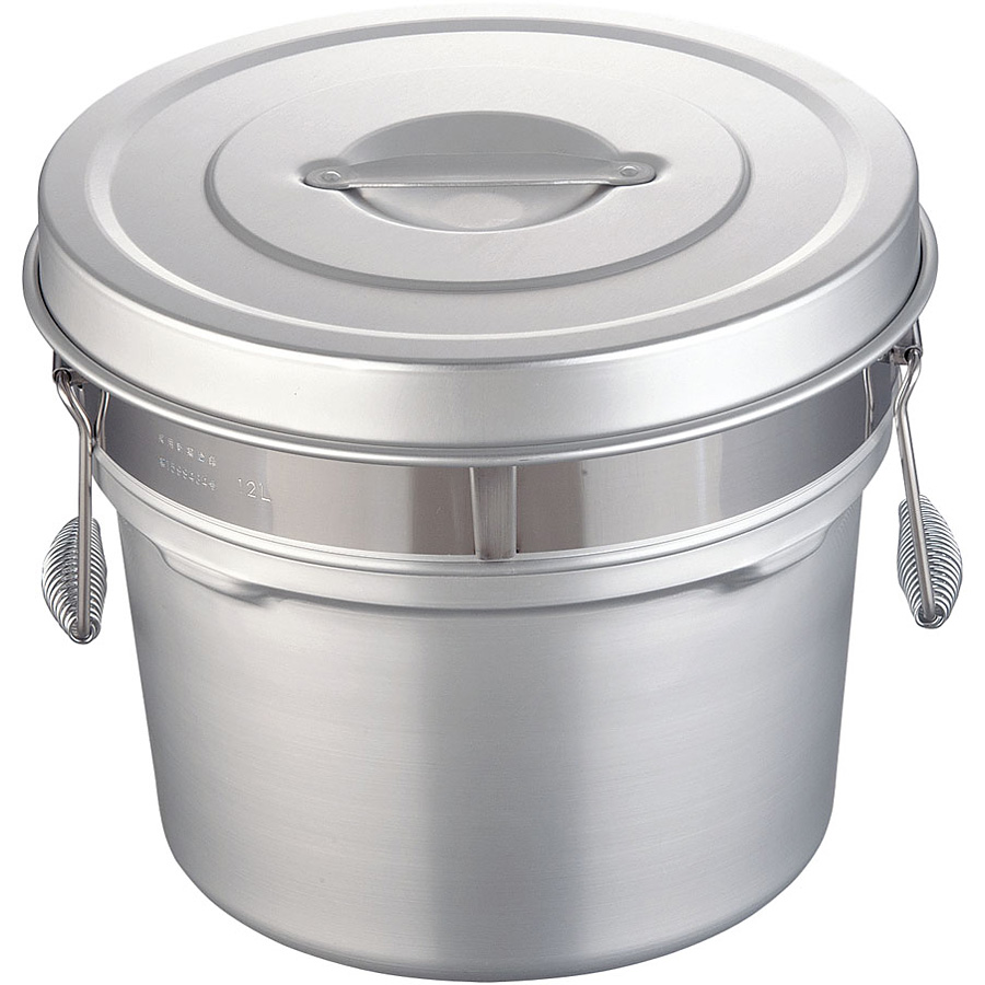 オオイ金属 アルマイト 段付二重食缶 248-R 12リットル - 調理器具の