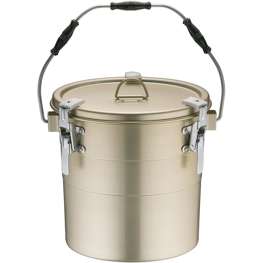 オオイ金属 アルマイト 丸型二重食缶 クリップ付 240 14リットル