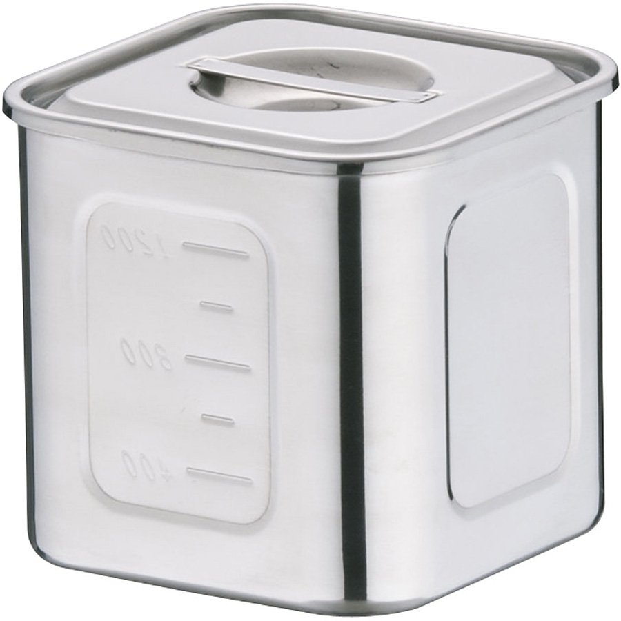 三宝産業 YUKIWA UK 18-8 ステンレス 深型 角キッチンポット 12cm