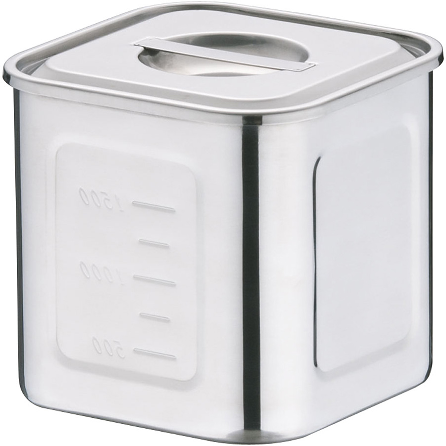 三宝産業 YUKIWA UK 18-8 ステンレス 深型 角キッチンポット 13.5cm