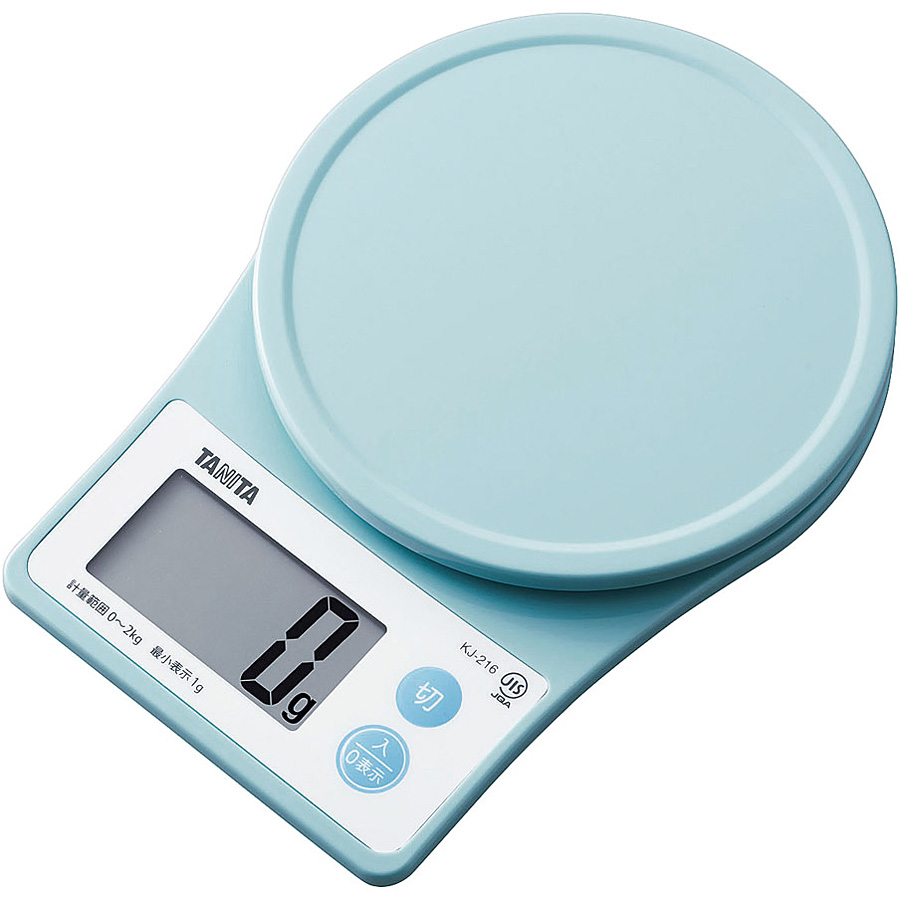 タニタ デジタルクッキングスケール KJ-216 ブルー - 調理器具のSHOKUBI