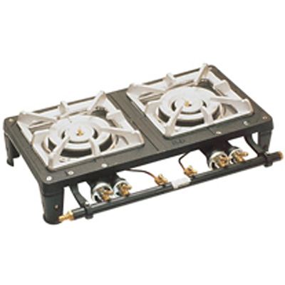 鋳物コンロ　LPガス用　強火力　マルデ鋳器 マルデ鋳器 テーブルコンロ マッチ点火 2連 MD-702 都市ガス - 調理