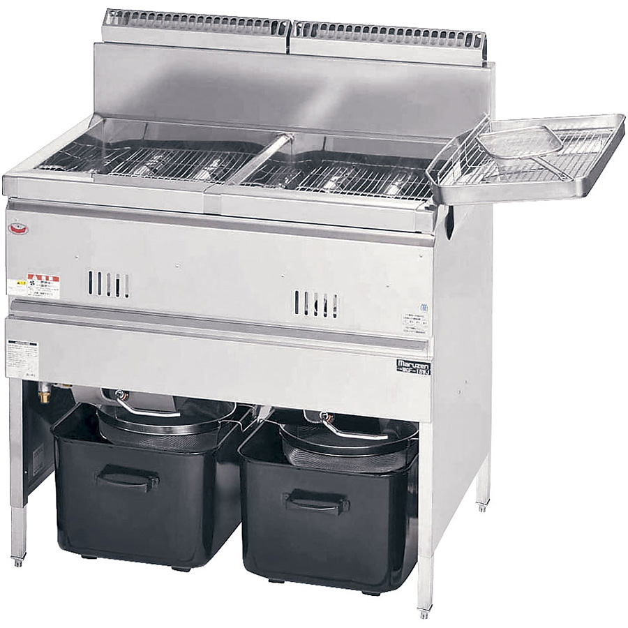 マルゼン ガス式フライヤー 二槽式 MGF-13WK LPガス - 調理器具のSHOKUBI