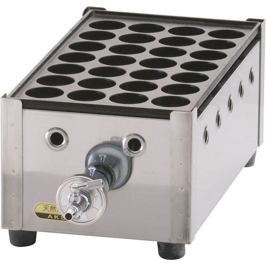 荒木金属製作所 関西式 たこ焼器 28穴 都市ガス 1枚掛 - 調理器具のSHOKUBI