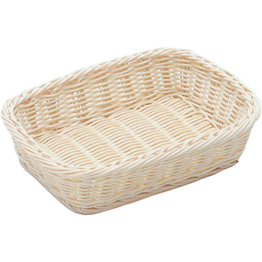 樹脂 バスケット 角長 20cm 91-006A 白 - 調理器具のSHOKUBI