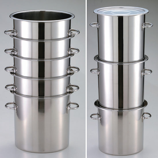 18-8 ステンレス テーパー型食品コンテナ 蓋付 33型 SH-6733 20