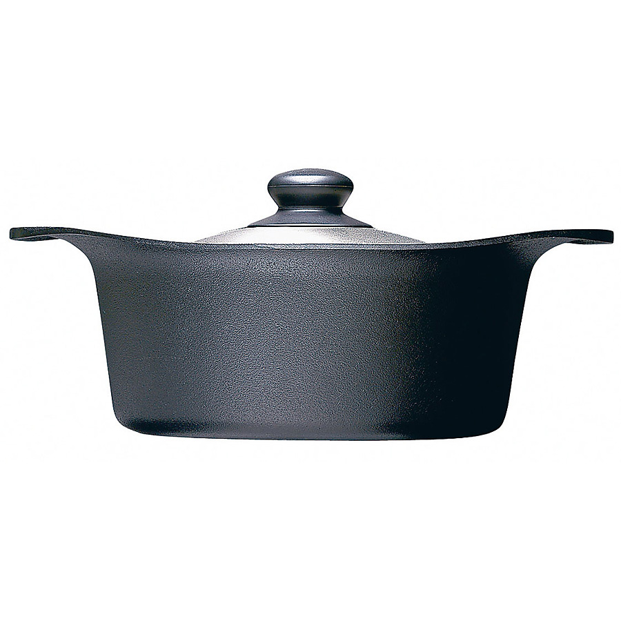 柳宗理 南部鉄器 鉄鍋 ステンレス蓋付 22cm 深型 - 調理器具のSHOKUBI