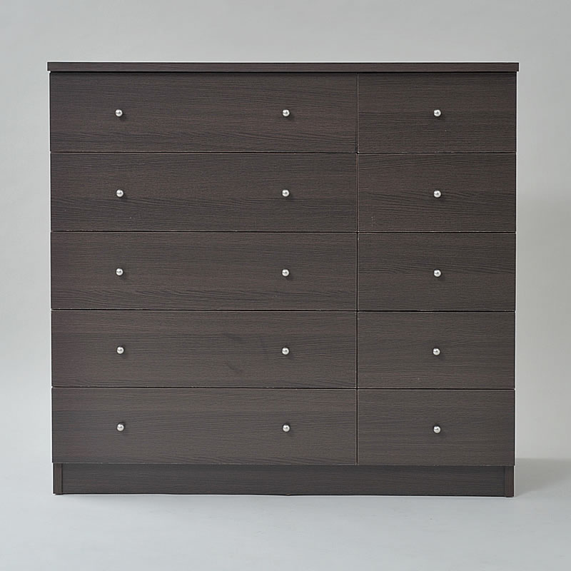 カジュアルチェスト 5段ワイドチェスト fr-013 ダークブラウン - 調理