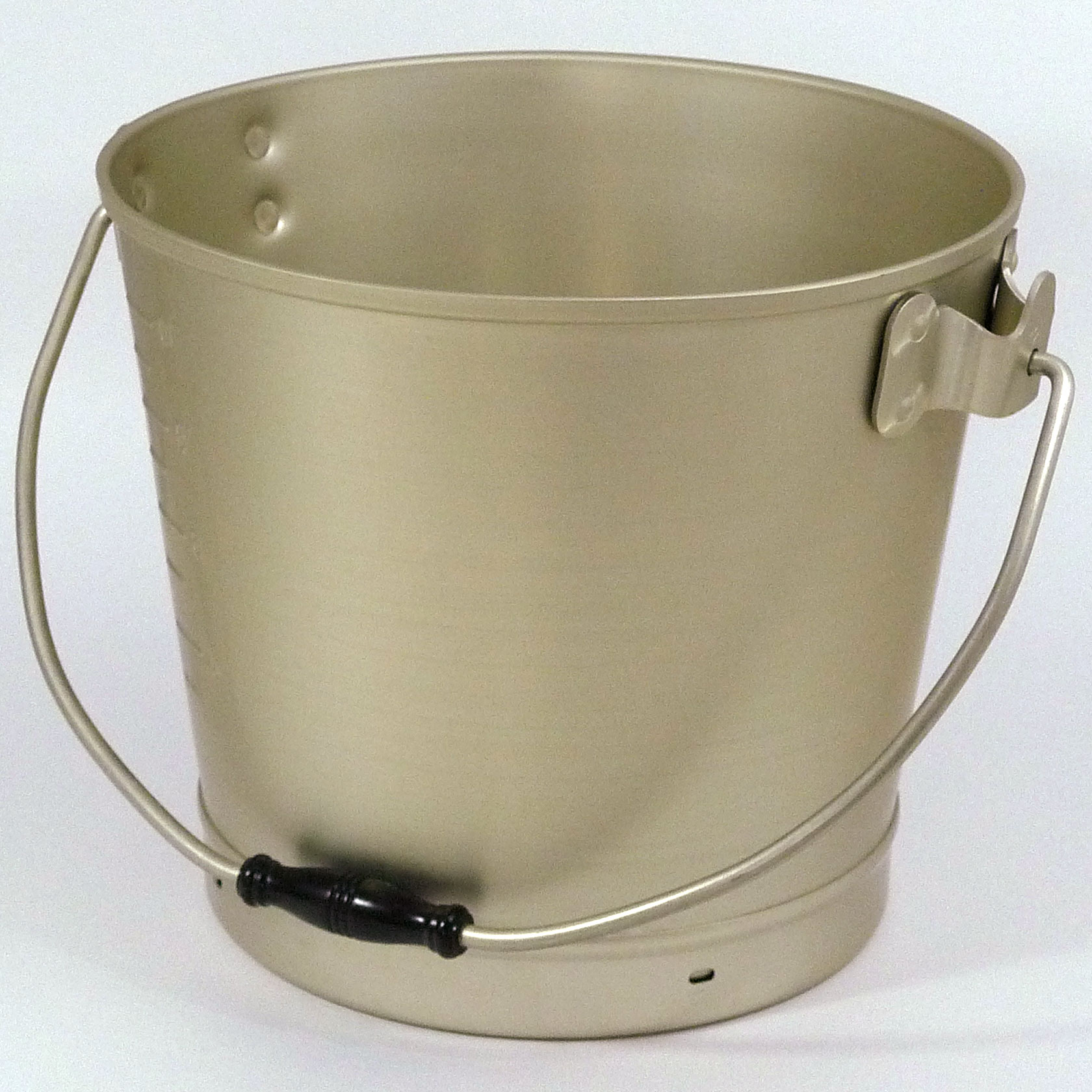 昭和　ビンテージ　アルミバケツ　温食缶　蓋付き アルミ 一重食缶バケツ蓋付(目盛付) 森中製作所 シール容器・フード